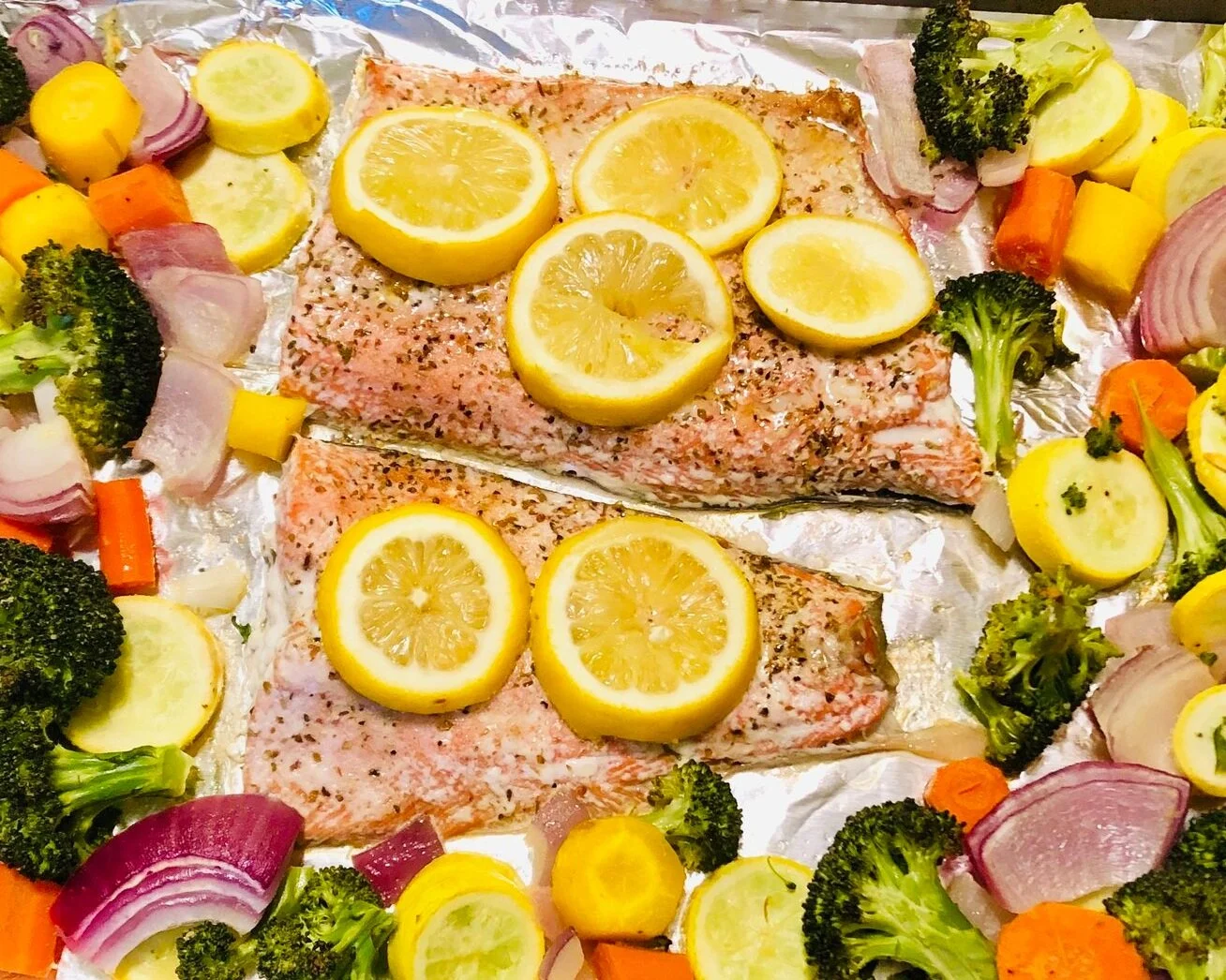 Veggie Sheet Pan Salmon