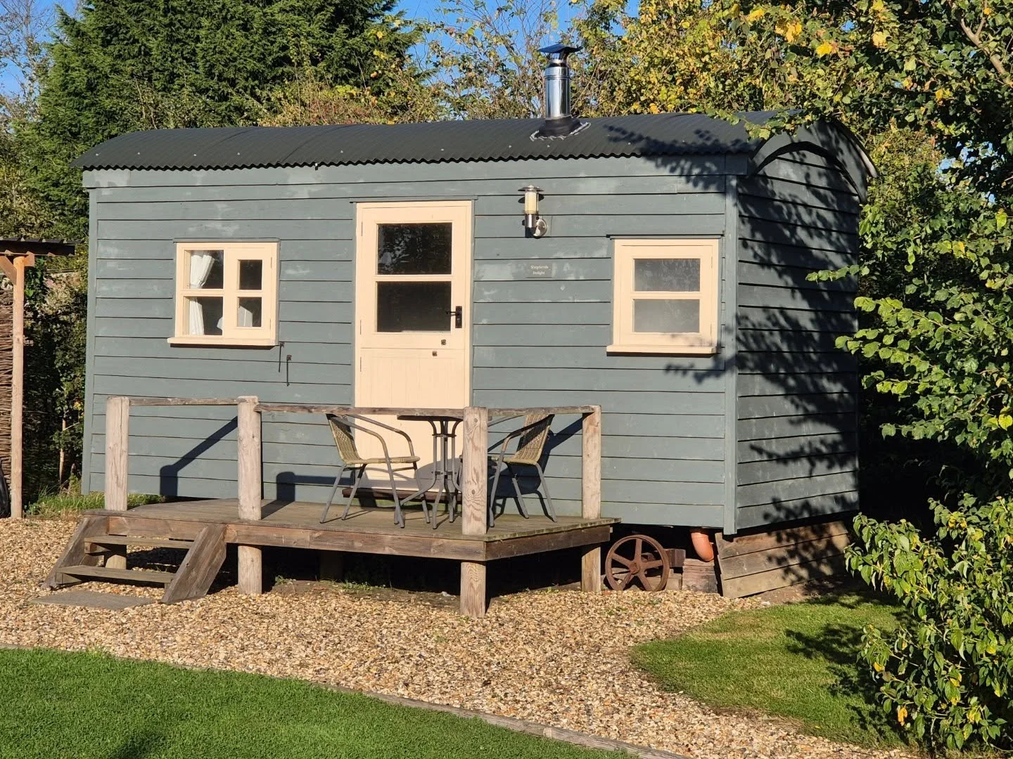 The huts were looking lovely in the sun this afternoon.