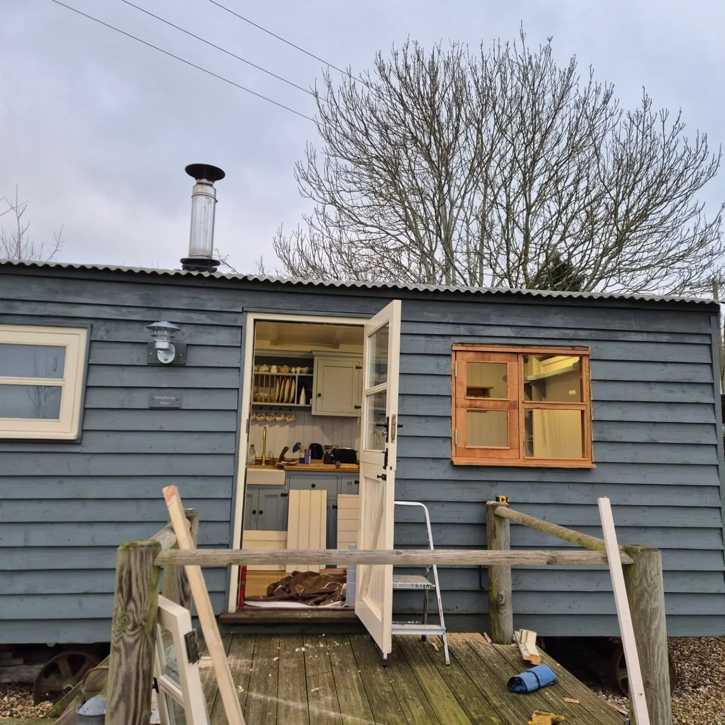 New windows going in to Shepherds View ready for the new season. 
#shepherdshuts 
#glamping 
#Windows
#maintenance 
#newseason
