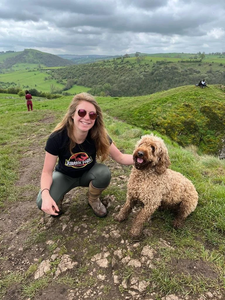 Gemma Gilbert in Nottingham with her dog