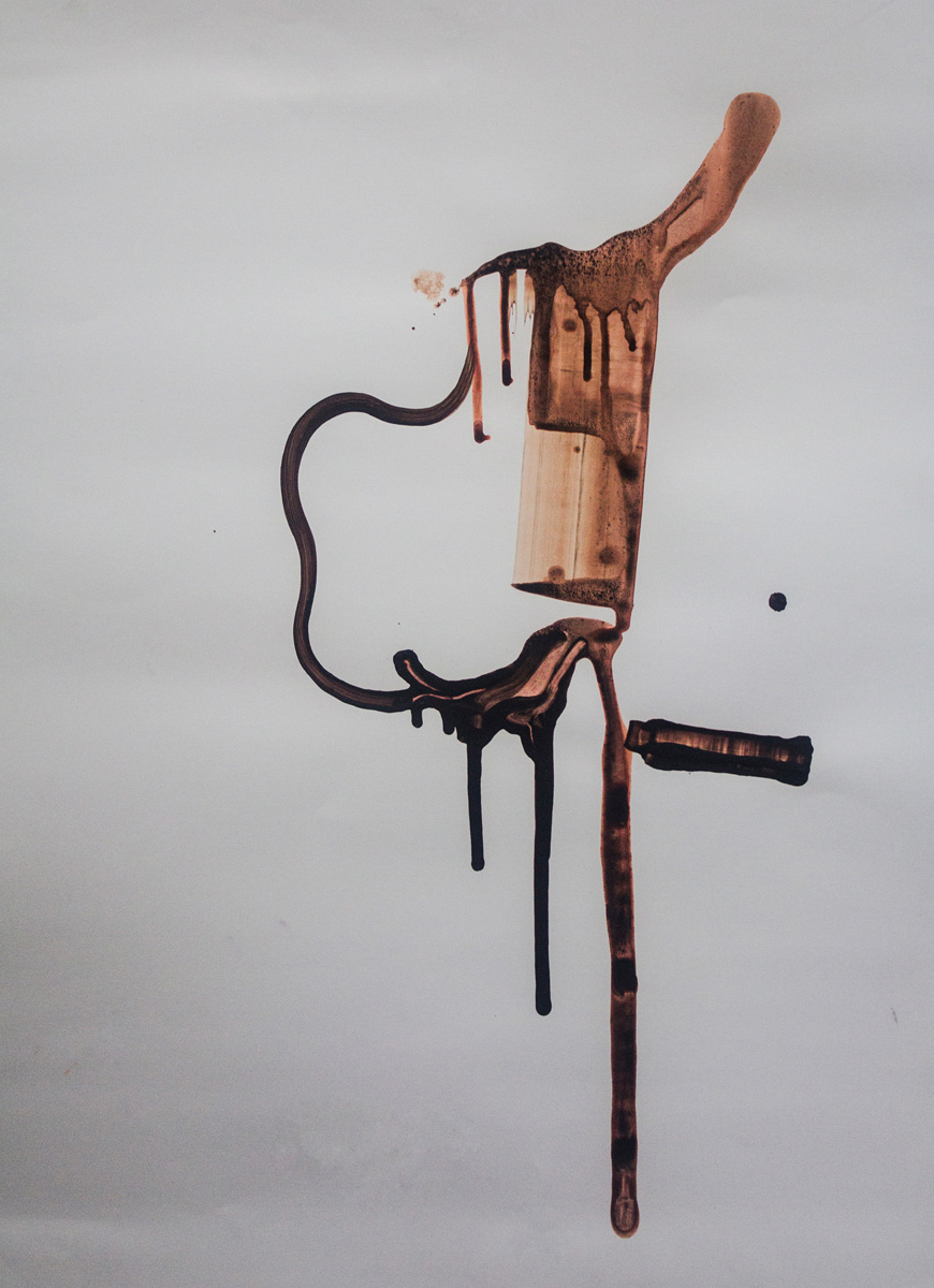   Rust and Tar  2015 Acrylic and ink on paper 94cm x 60cm 