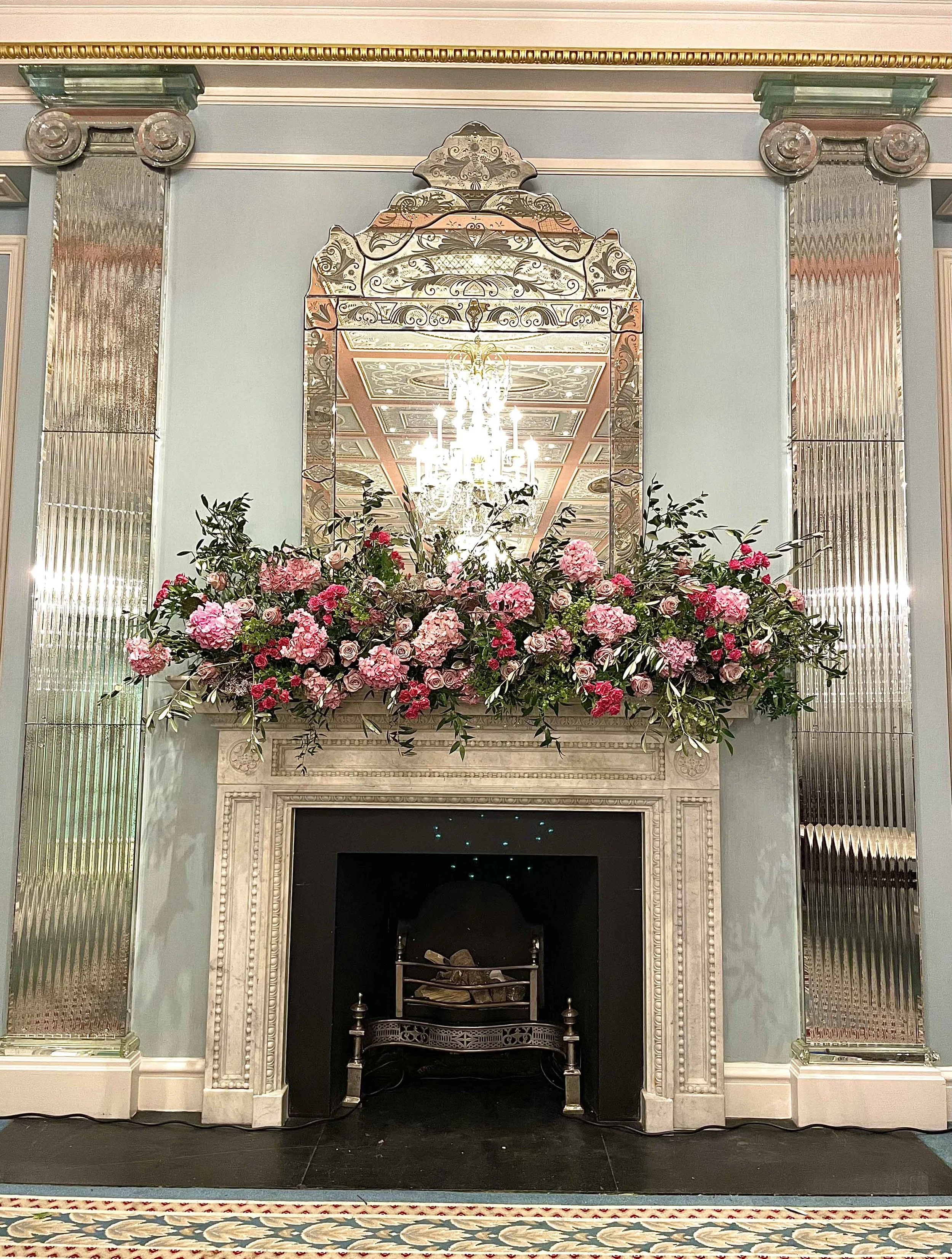 Central London Hotel Mantlepiece Event Flowers.jpg