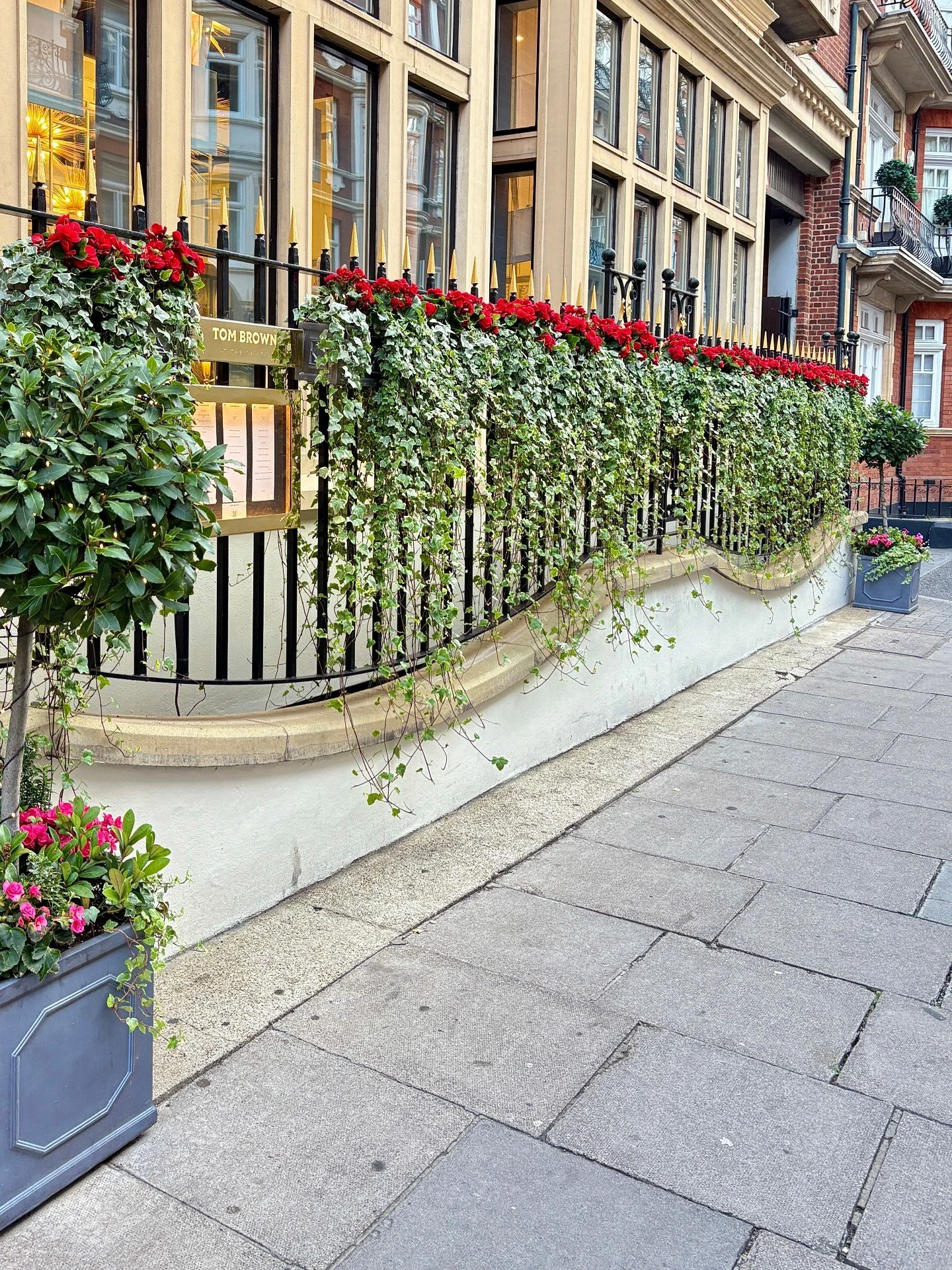 Planting designed to make an entrance.

Layered greenery and seasonal colour bring life and character to this hospitality exterior, with cascading ivy softening the railings and vibrant planting creating a welcoming first impression.

Thoughtfully de