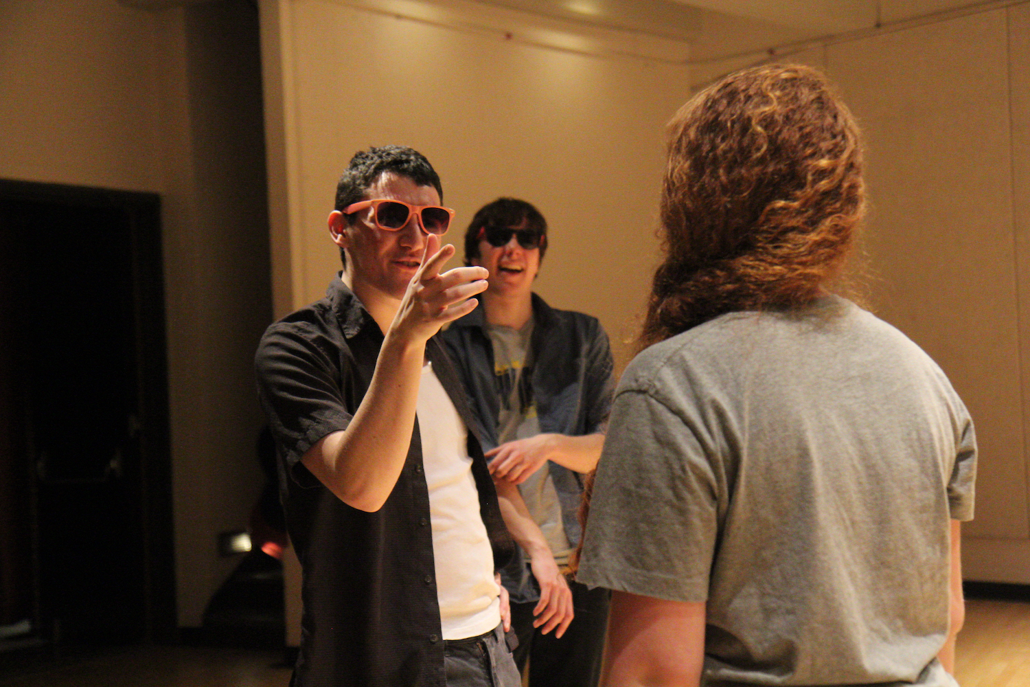  Alex Davis, Raphael Stigliano, and Caley Chase in R&amp;J: HOW I LOVE THY COMPANY (2015). Photo by Morgan Brill. 