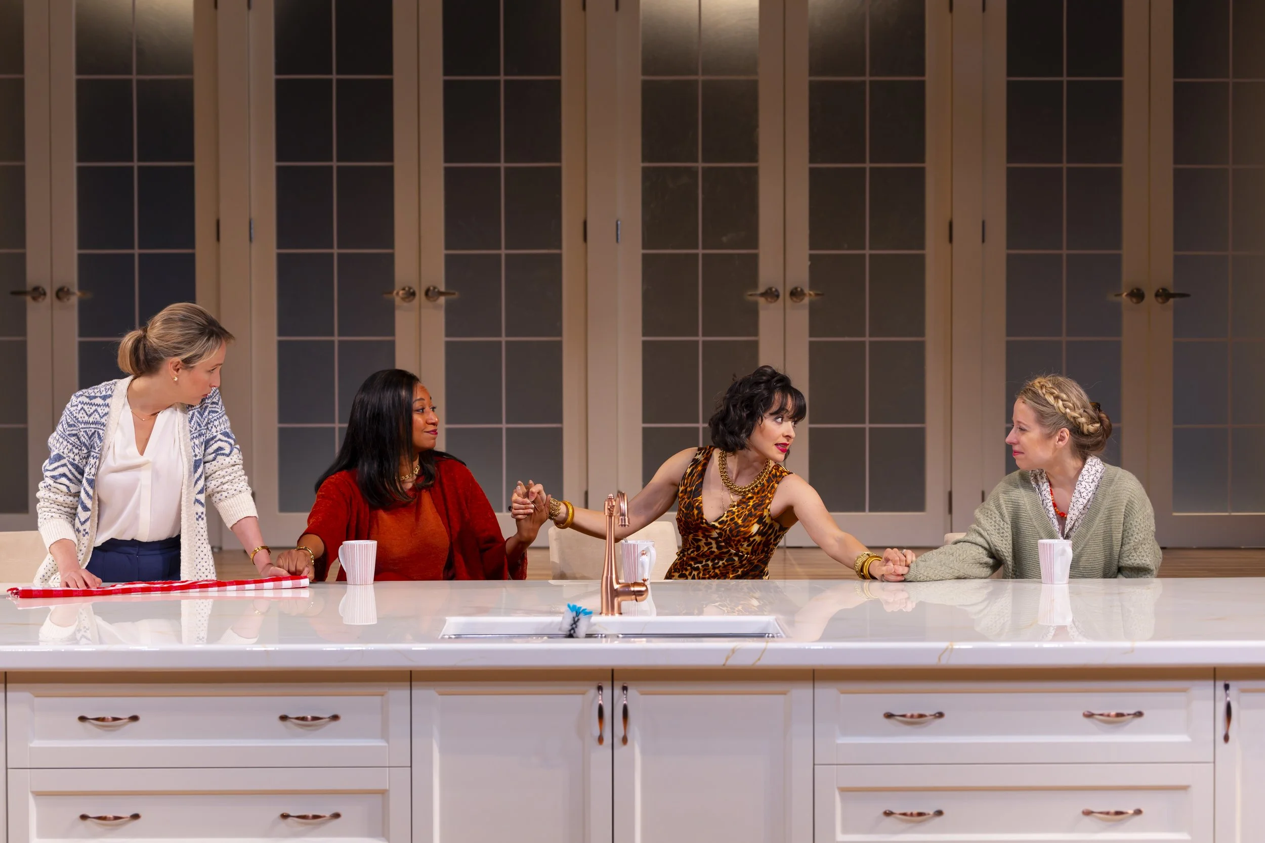  Katya Campbell, Sharina Martin, Christina DeCicco, and Alyse Alan Louis in HURRICANE DIANE. Photo by T. Charles Erickson. 