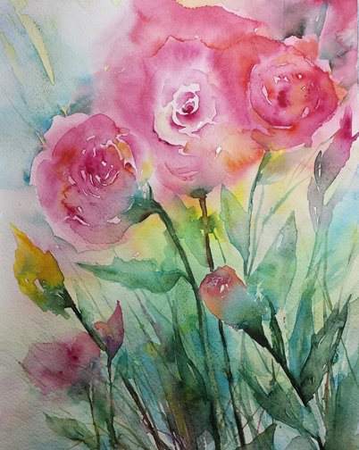 Rose Art Watercolor Painting Project - Rhythms of Play