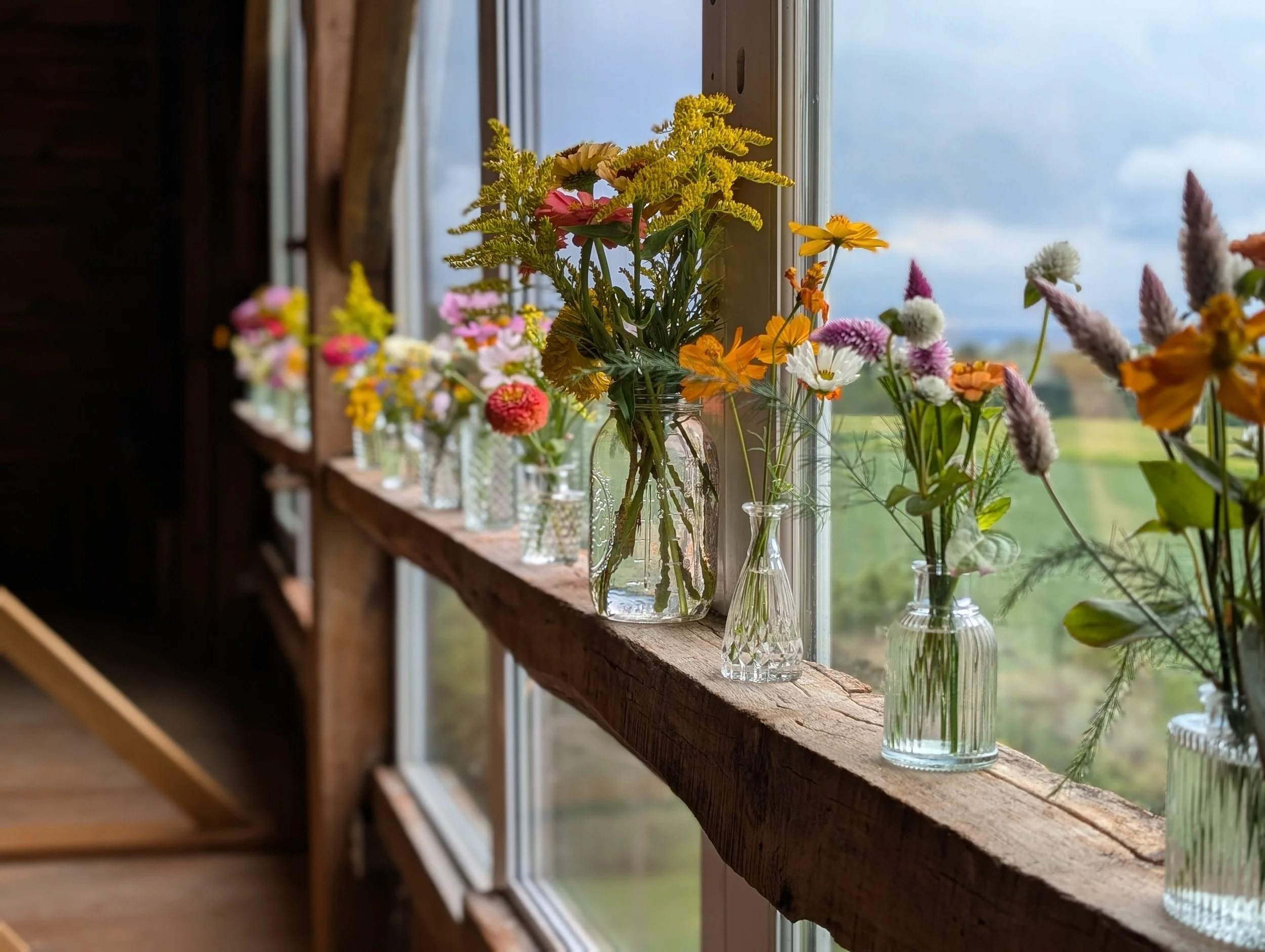 wild flower vases farm wedding ithaca ny.jpg