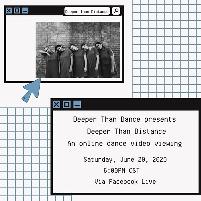 After thinking of ways we can connect to our community and be present as DTD at this time, we are excited to present our first ever online dance video viewing, Deeper Than Distance. We will have the opportunity to watch some of DTD&rsquo;s earliest a