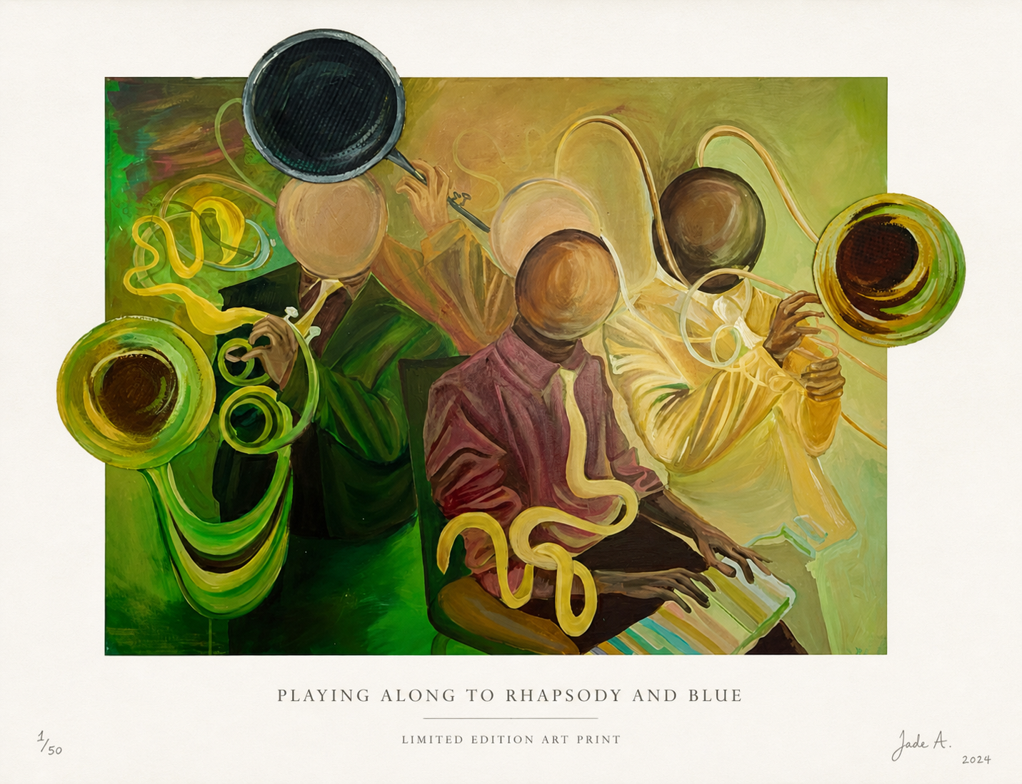 Playing along to Rhapsody and Blue Giclee Art print