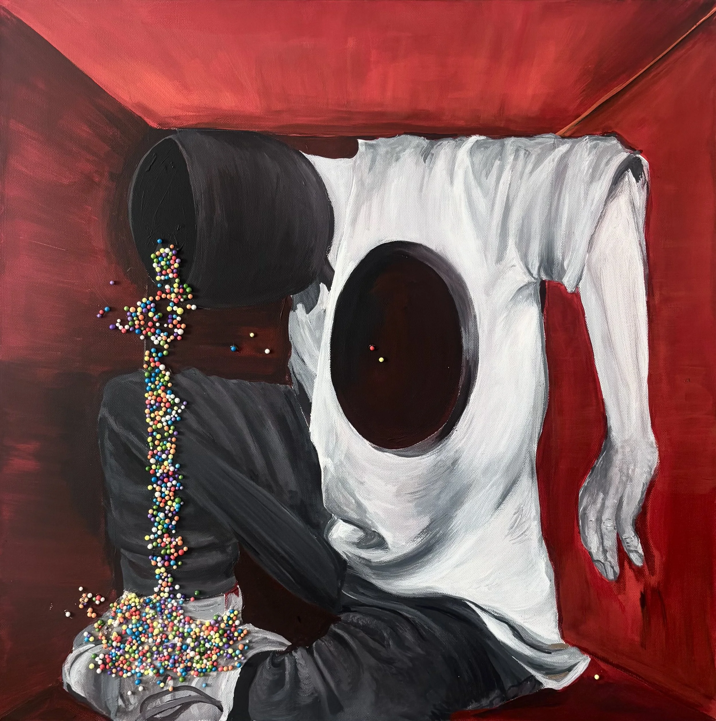 Silence is loud Acrylic mixed media