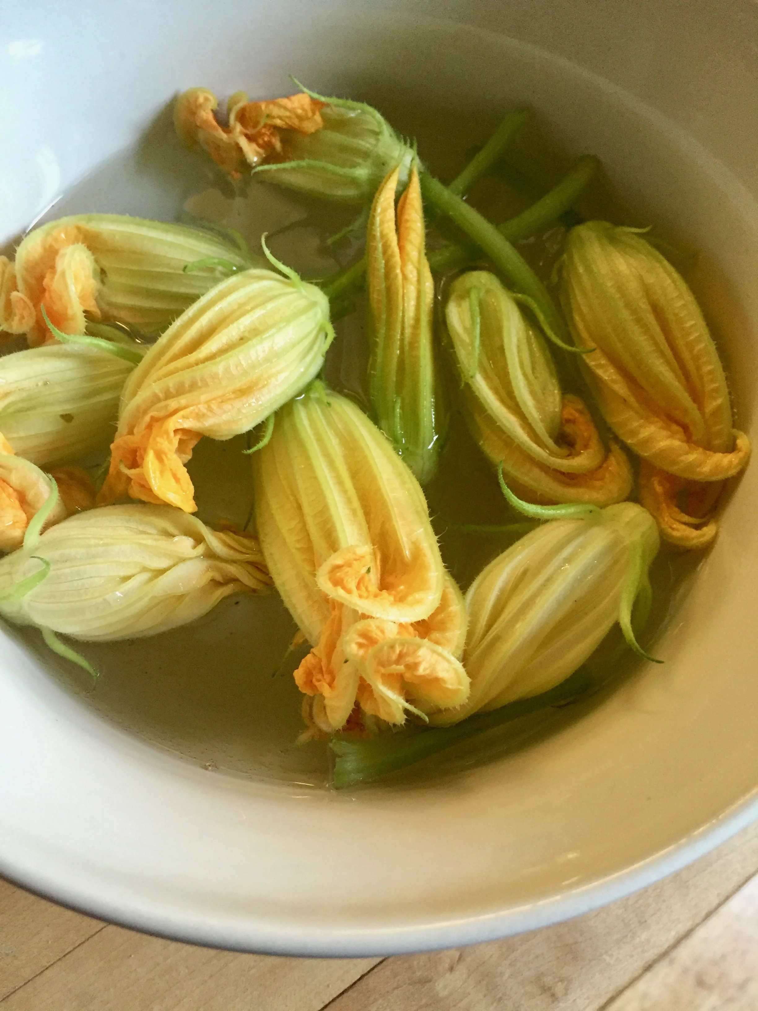 Prep For Stuffed Squash Blossoms