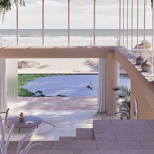 Beach house beauty by @paul_milinski. Nothing else needed in this architectural masterpiece. 
#3ddesign #architecture #interiordesigninspiration #beachvibes #oceanfrontproperty #openairhomes #luxuryliving #luxuryrealestate #vancouverluxuryliving #wes