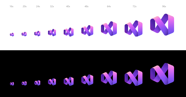  Visual Studio scale ramp for various UI size requirements 