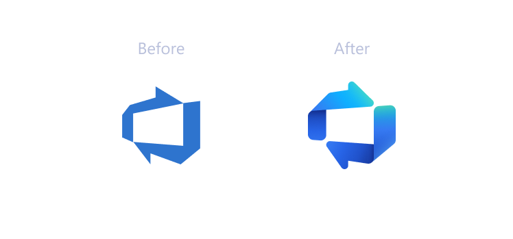  Azure DevOps product icon ‘before’ &amp; ‘after’ 