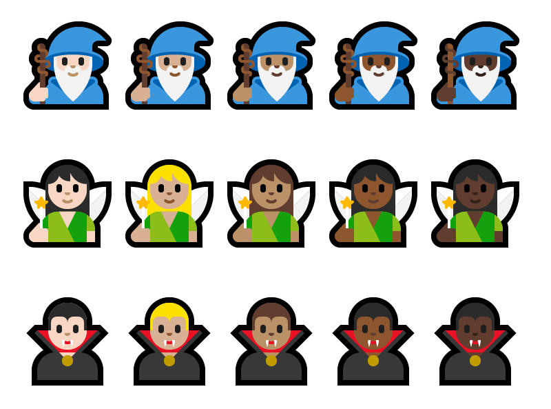  The redesign also added skin tones. 