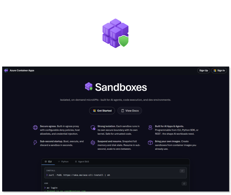  Azure Sandboxes icon shown in context. 