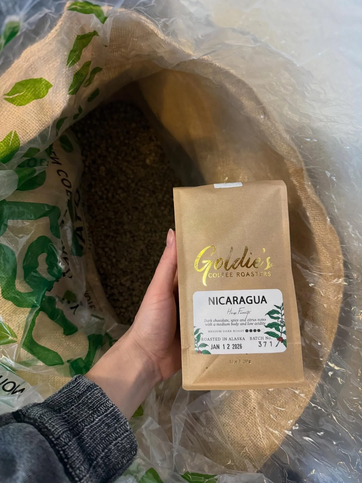 Shelves are restocked! Including our single origin organic house favorite Nicaragua. 🌿 #womenwhoroast #specialtycoffeeroaster #alaska #goldiescoffeeroasters