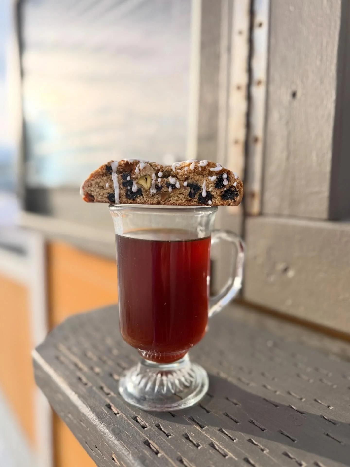 New product! 🫐👩🏼&zwj;🍳☕️ Gluten free blueberry pistachio biscotti from our friends @lousbakeryak Come by, give them a try and let us know what you think! #goldiescoffeeroasters #alaska #womenwhoroast #smallbuisness