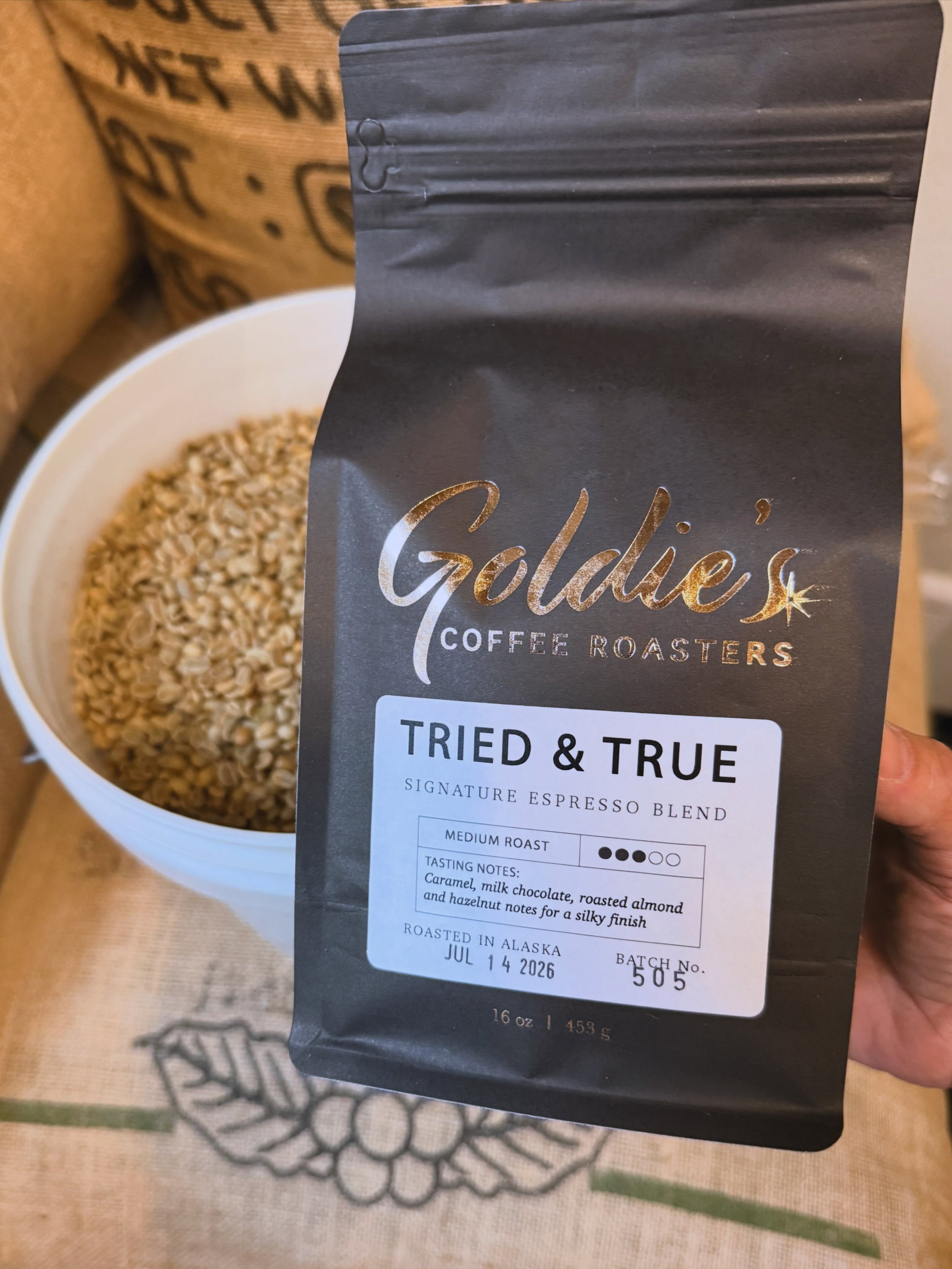 ✨Back in stock!✨ #triedandtrue #alaska #womenwhoroast #specialtycoffeeroaster #goldiescoffeeroasters