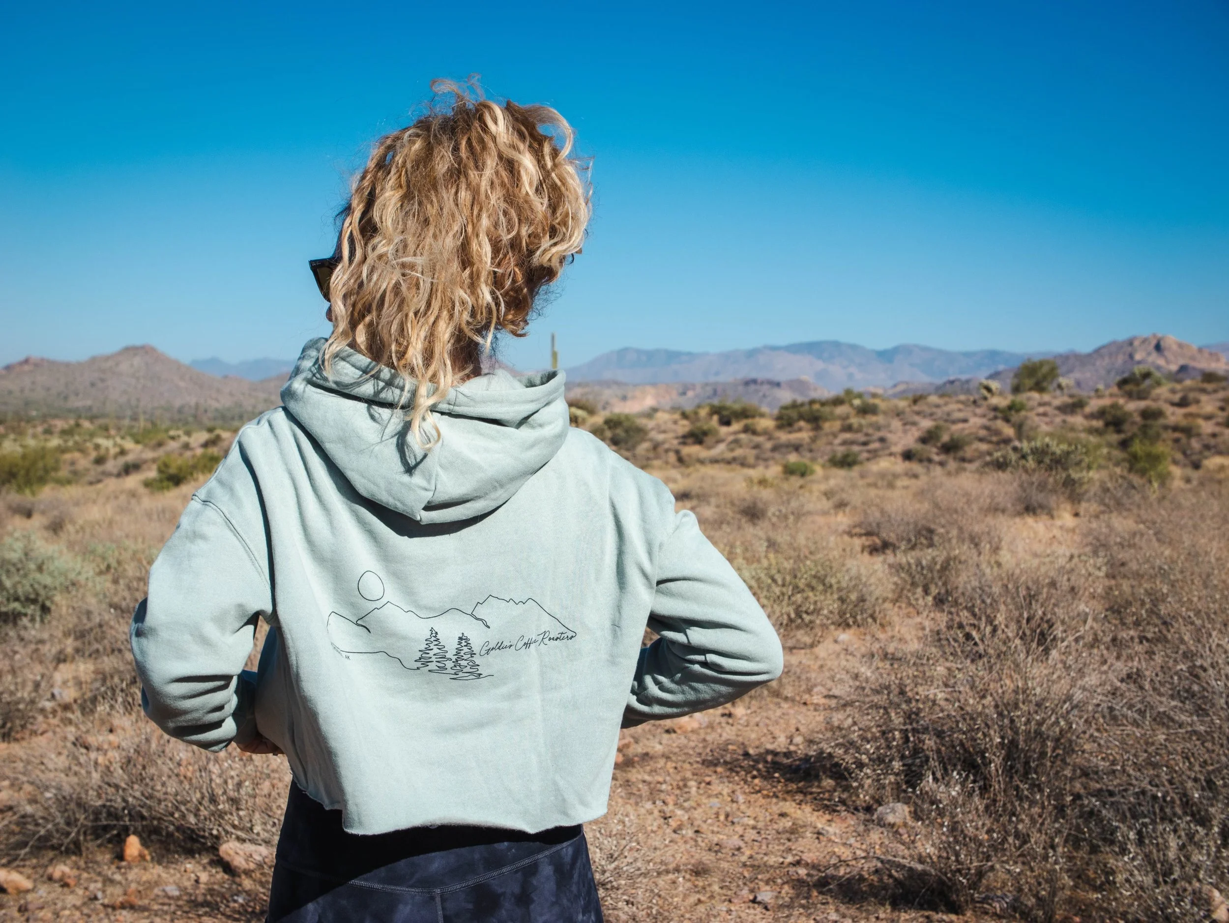 Sage Womens Crop Hoodie