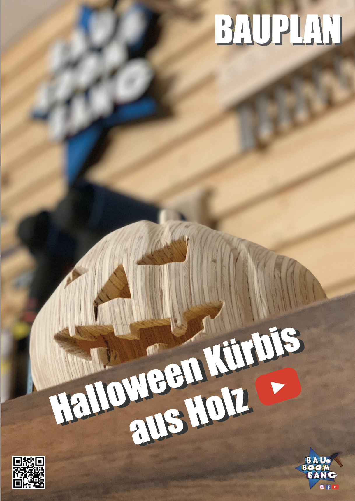 Halloween Bauplan / Auschnittvorlage Kürbis
