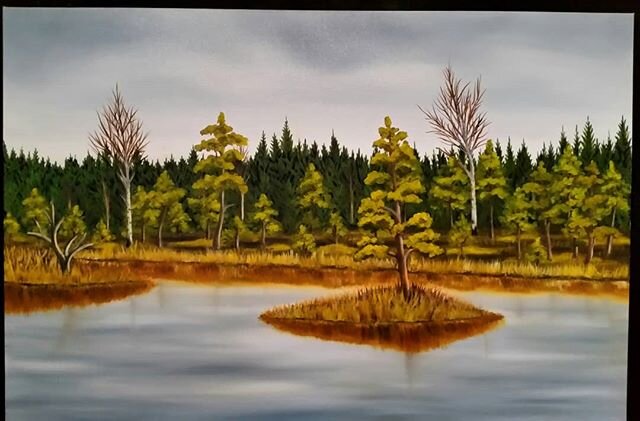 Olengi omadega rabas. :) Swamp edge. 24 &times; 36 oil.