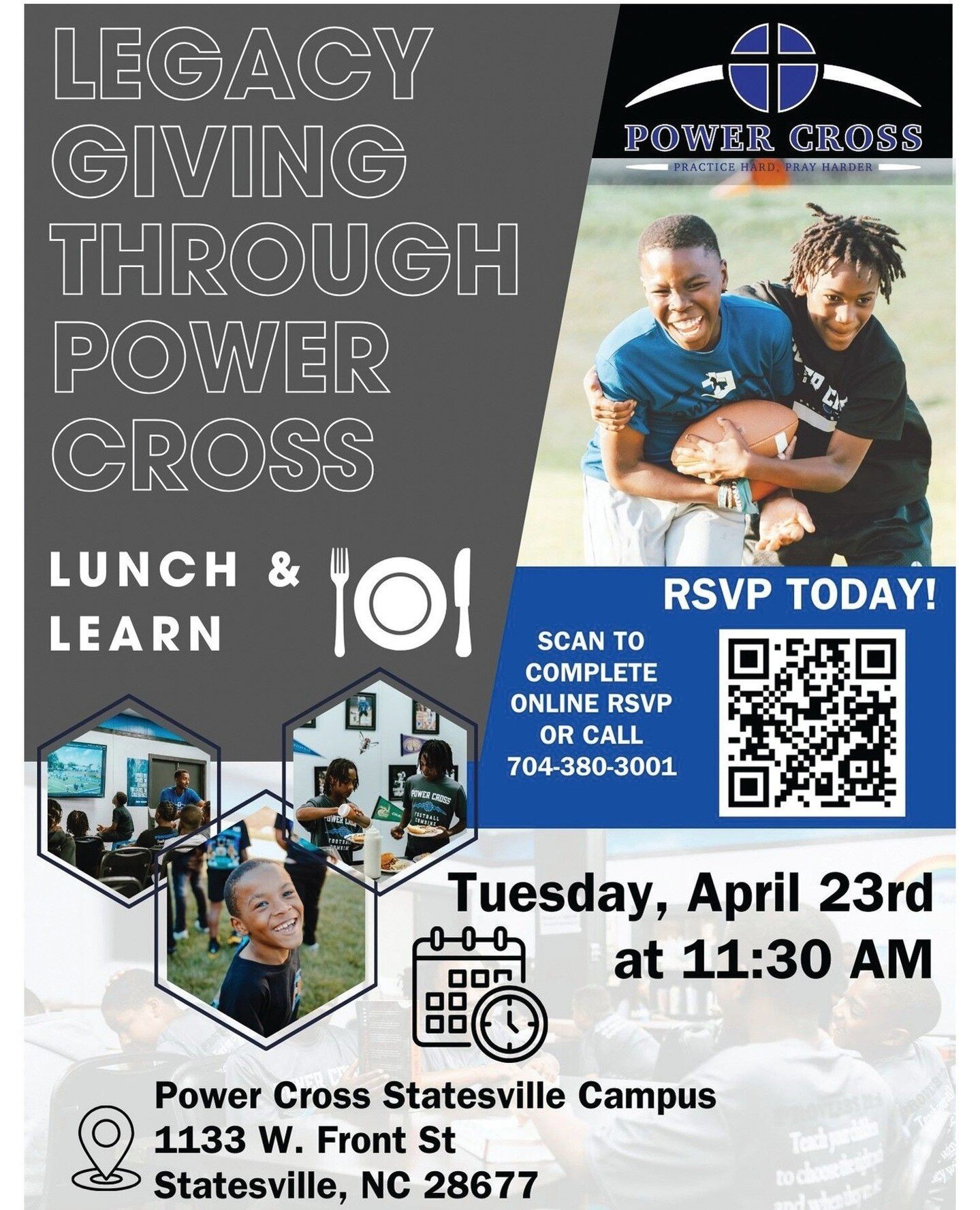 Mark your calendars for Tuesday, April 23rd at 11:30 AM! ⁠
⁠
Join us for a special &quot;Legacy Giving through Power Cross&quot; Lunch &amp; Learn event! Learn all about Power Cross and how YOU can leave a lasting impact for years to come!⁠
⁠
Calling