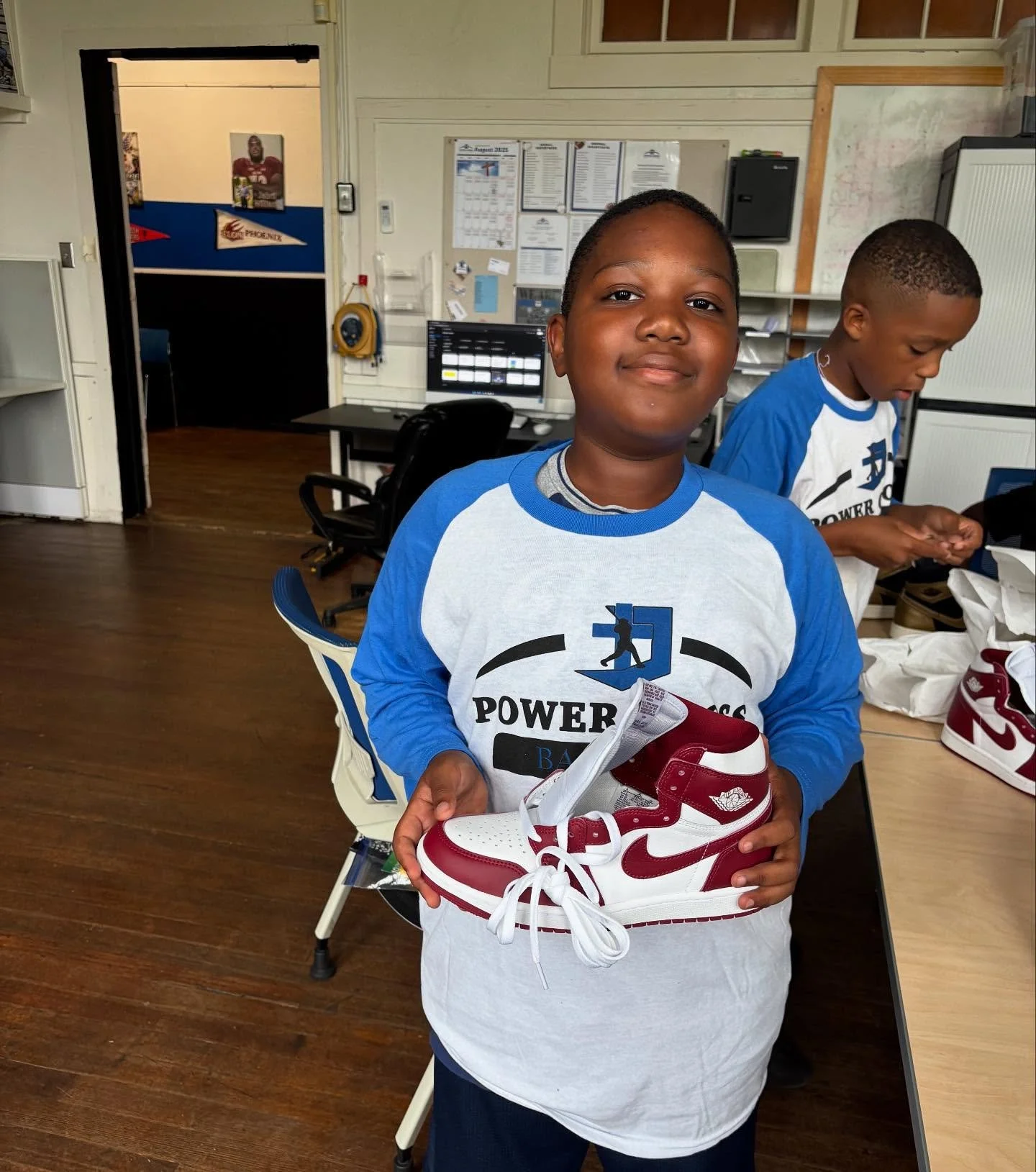 Thank you so much to our anonymous donor who provided 350 pairs of Jordan&rsquo;s to our boys for back to school!!
The faces were priceless!