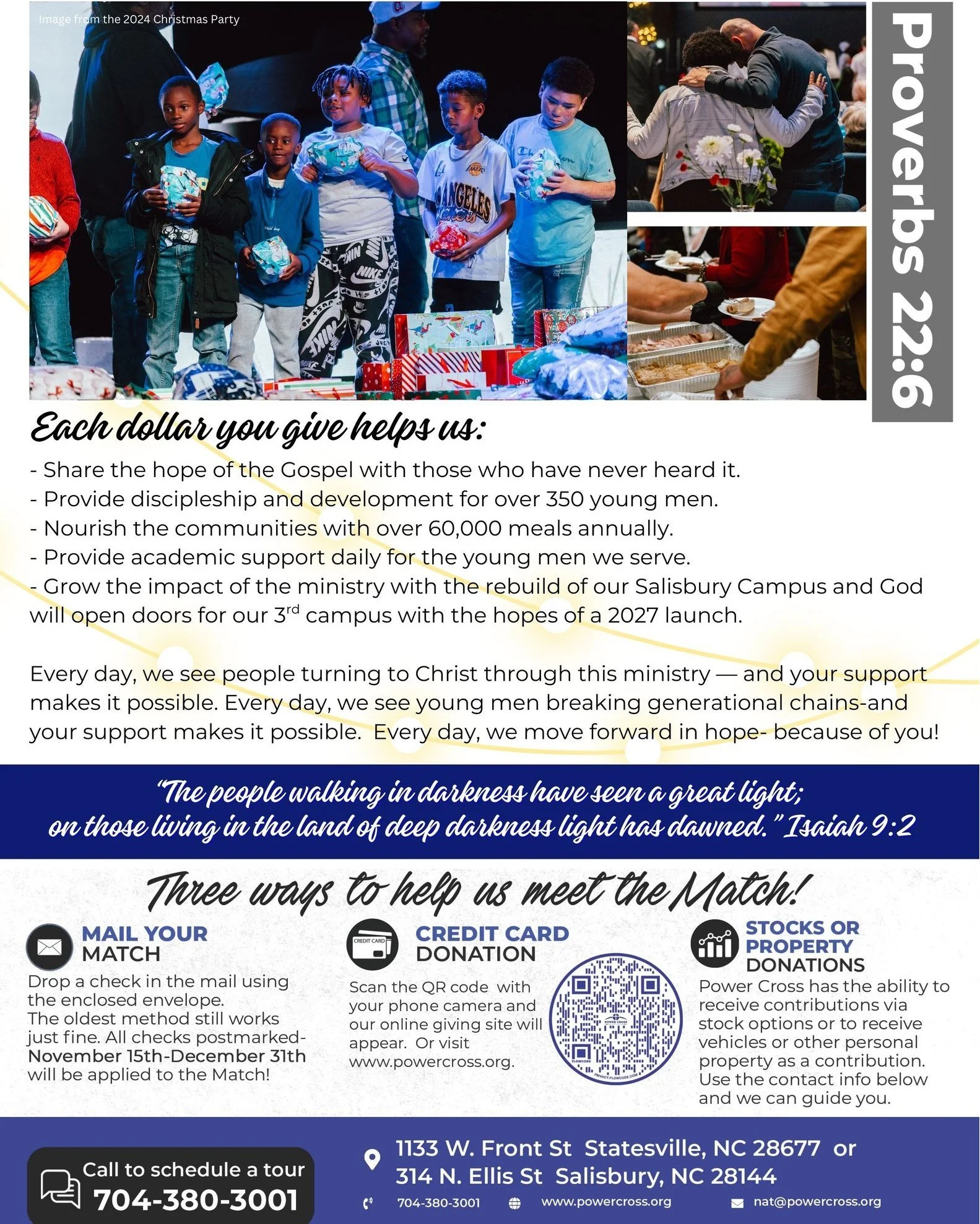 The $500,000 Matching Funds Challenge is happening now! All contributions made to Power Cross between now and December 31st will be doubled up to $500,000. 

This challenge provides the ministry with operational funds for 2026, so we can continue to 