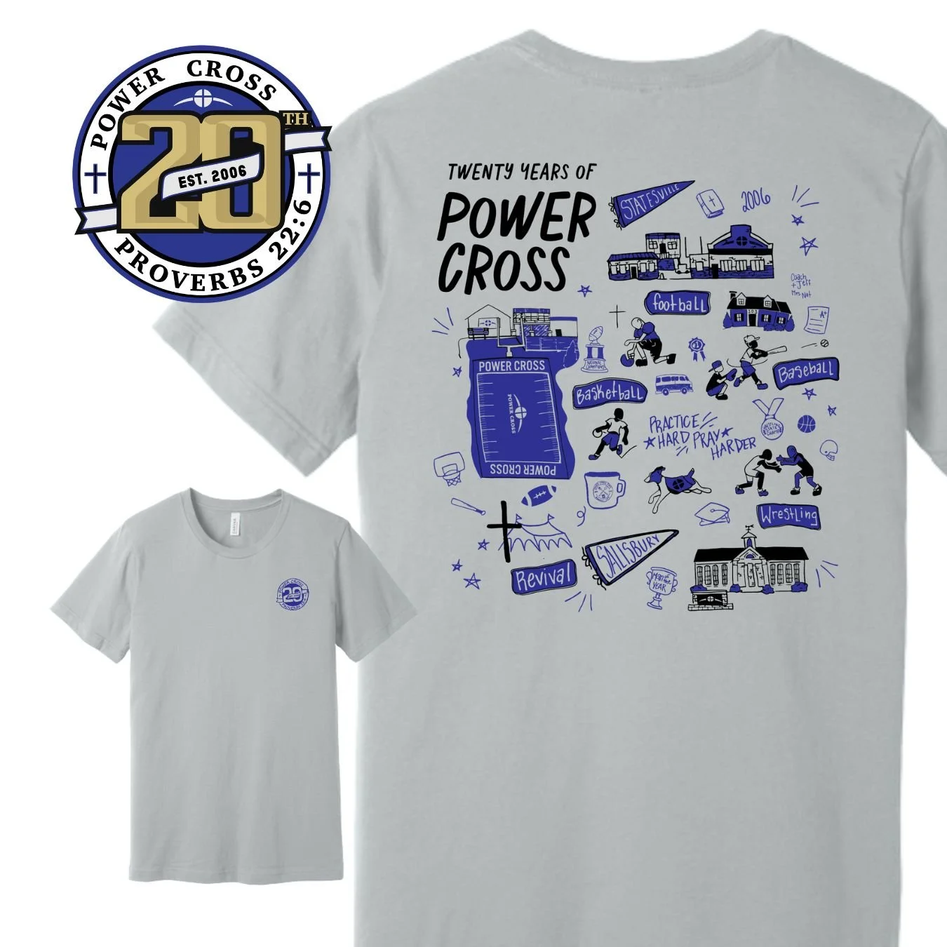 We have a brand-new shirt to commemorate 20 Years of Ministry with Power Cross!

Check out the Merch Site for Power Cross or visit the Merchandise Stand this Thursday, April 30th at the 20th Anniversary Celebration!
Click the link the comments to go 