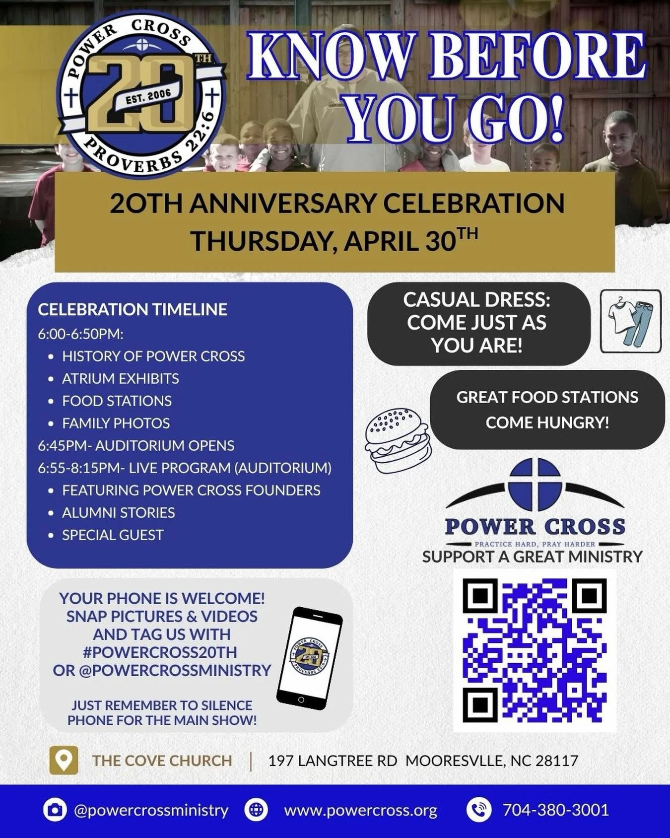 We are just  a couple days from the big Power Cross 20th Anniversary Celebration!! 

Here are a few things you should KNOW BEFORE YOU GO!

There is still time to RSVP today! Click the link in the comments to register!