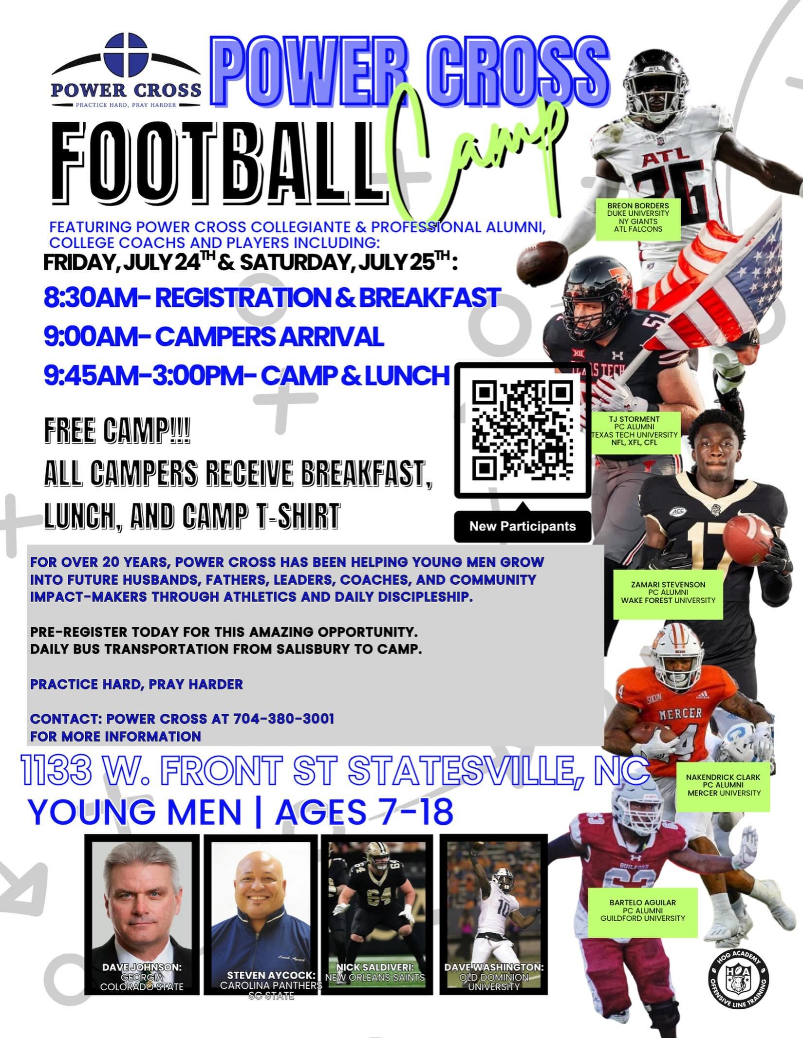 CAMP IS TOMORROW 🏈🏈🏈🏈
You can still sign up, register tomorrow starting at 8:30AM.