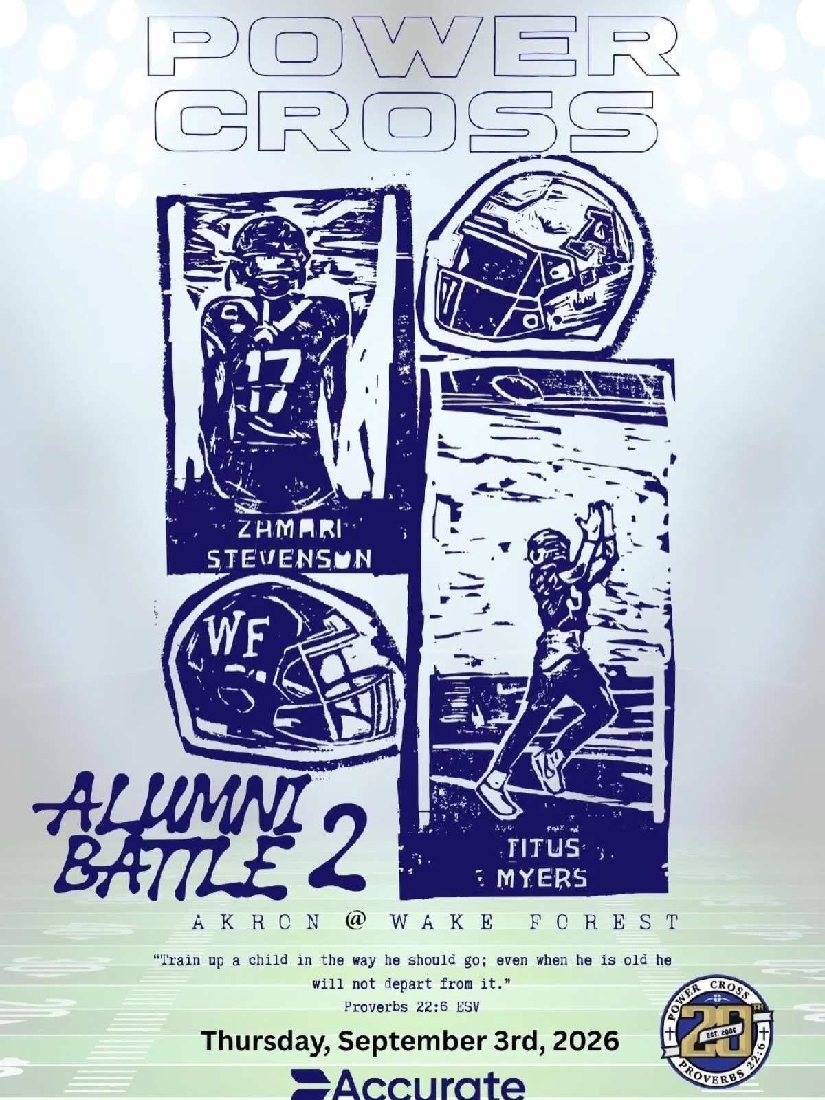 Next Thursday is more than just a football game. 🏈

Two Power Cross alumni. Two college football programs. One field.

Zamari Stevenson of Wake Forest and Titus Myers of Akron will face off against each other in the Power Cross Alumni Battle!

Watch