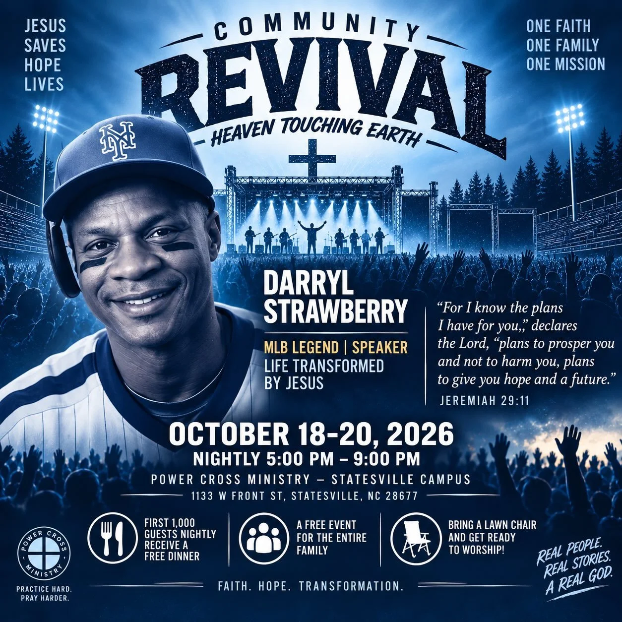 Two powerful stories. One life-changing message. Jesus changes everything.

We are honored to welcome Darryl Strawberry and Ken Freeman to the Power Cross Community Revival, October 18&ndash;20!

⚾ Darryl Strawberry is an 8-time MLB All-Star, 4-time 