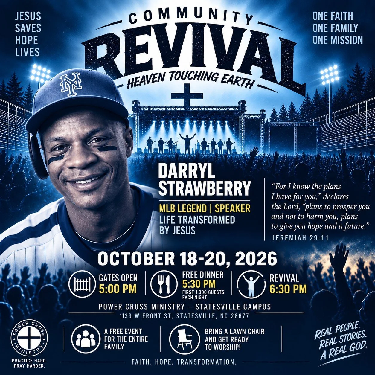 The Community Revival is coming soon! You DO NOT WANT TO MISS ONE NIGHT!
Check out this amazing lineup!

But this revival isn't about who's on the stage.

It's about the ONE we're worshiping. JESUS.

Our prayer is that thousands of people will gather