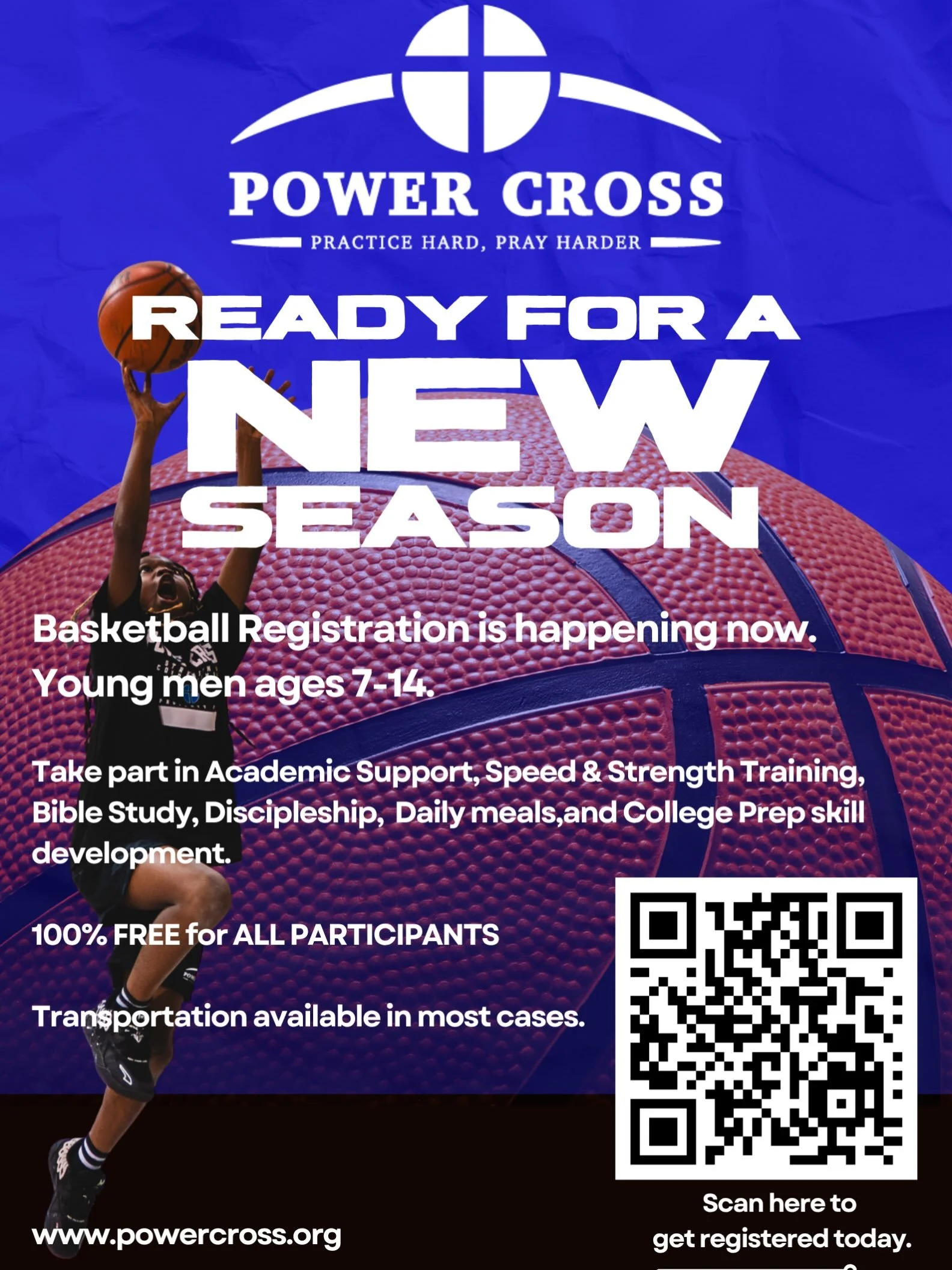 Looking for a great program to plug into for Basketball 🏀 development? 
 

Power Cross is a College Prep Christian Discipleship Program. Providing daily academic support, discipline, structure, free meals, discipleship, and Bible Study 📖 

PC Alumn