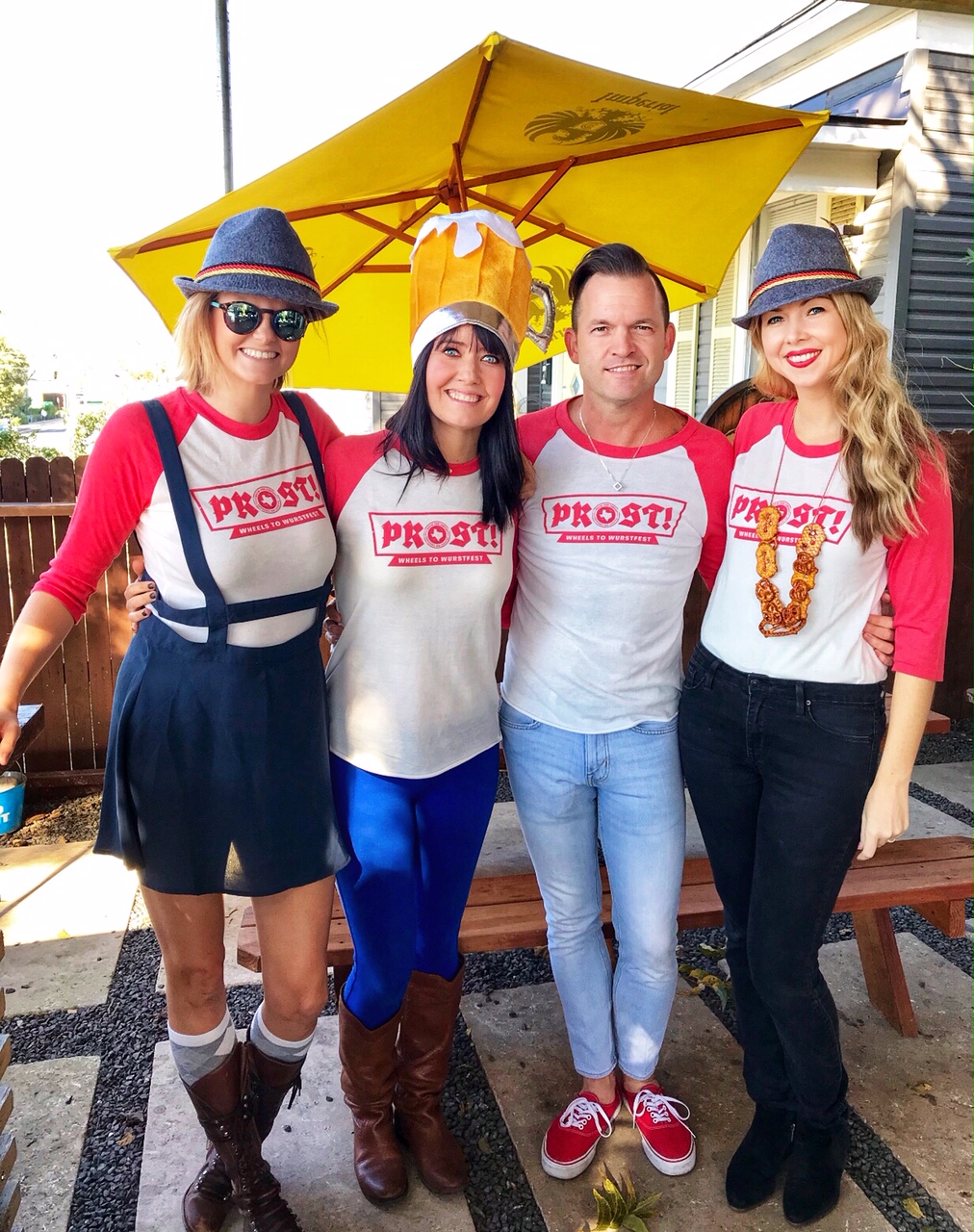 Nicole Jensen, owner of Austin Tour Company, in her birthday hat for Wurstfest.