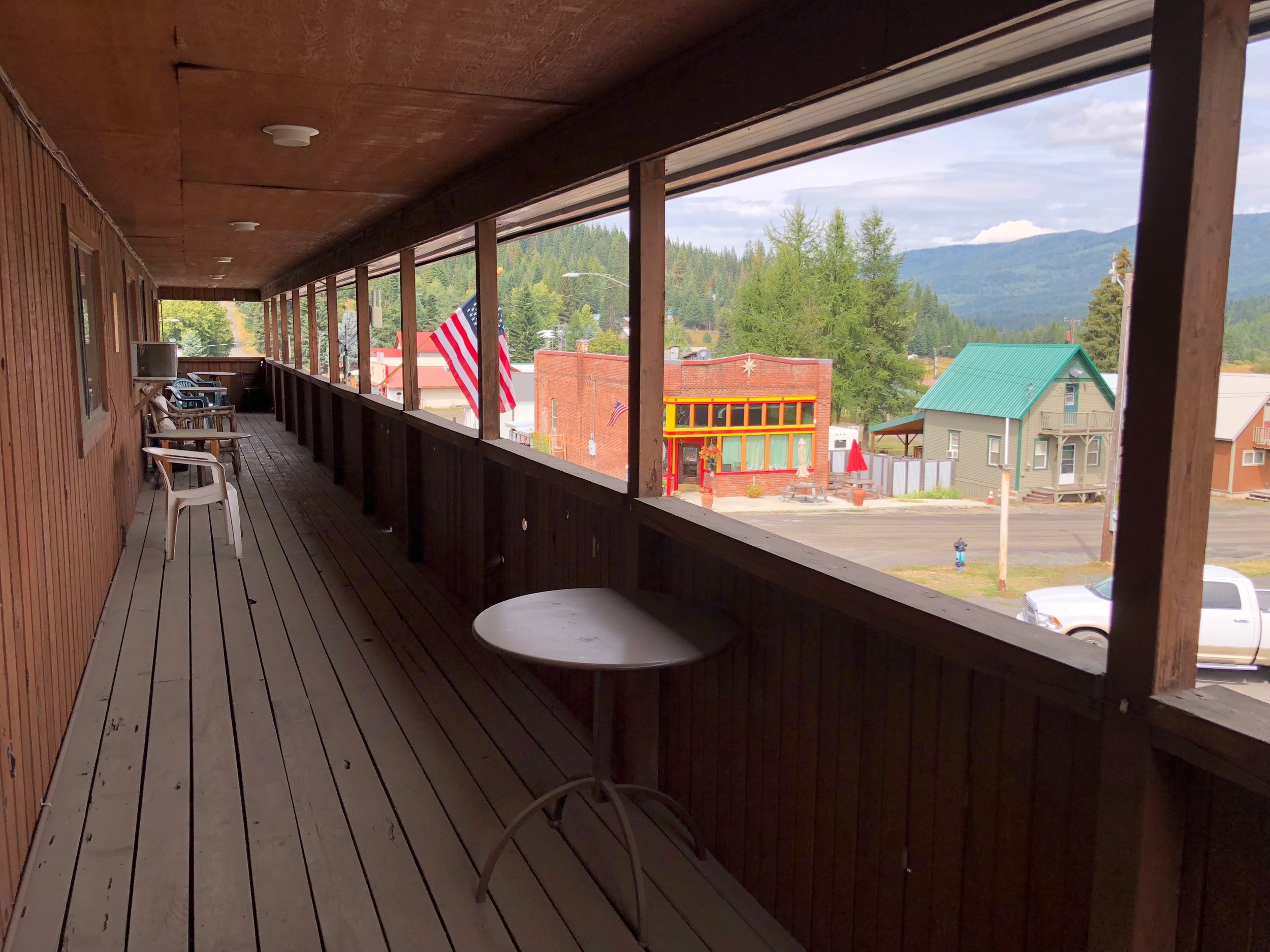 The deck with a beautiful view overlooking the town...