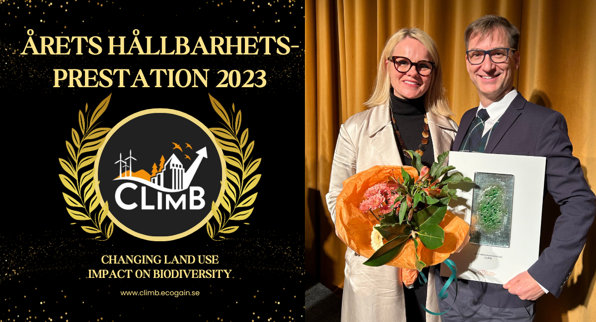 Katarina Walter and Ruaridh Hägglund were among the recipients of the 2023 Sustainability Achievement Award for CLIMB.