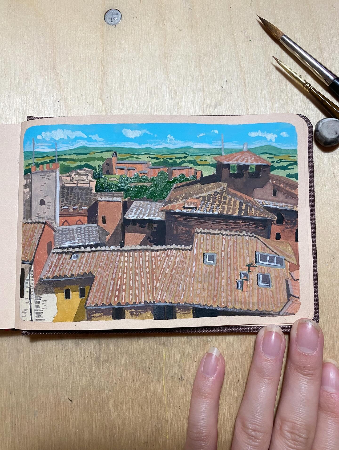 terra cotta rooflines in Siena, Italy

#terracotta #italytravel #siena #gouacheonpaper #apaintingaday