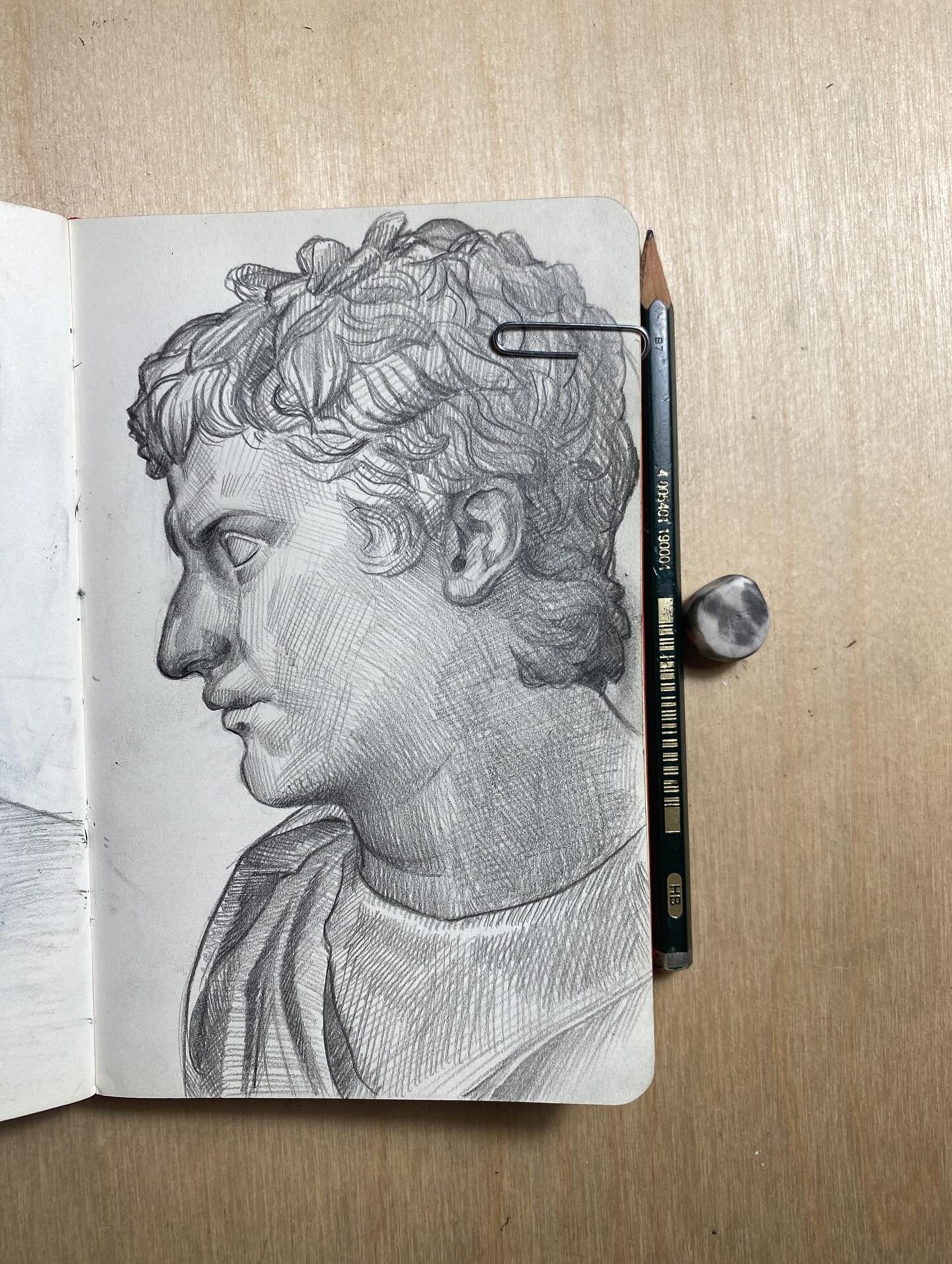 #adrawingaday #graphite #portraiture #ancientrome #museoarcheologico
