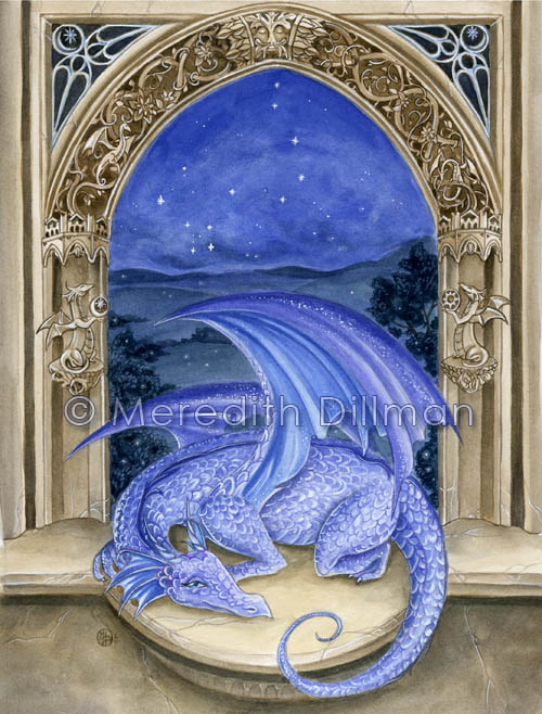 Blue Succulent Dragon charm — Woodland Fancies: The Art of Meredith Dillman