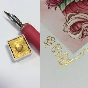 Kremer gold used in a pen nib