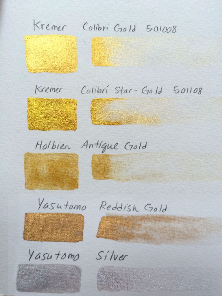 Comparing Metallic Gold and Silver Watercolors — Woodland Fancies: The Art  of Meredith Dillman