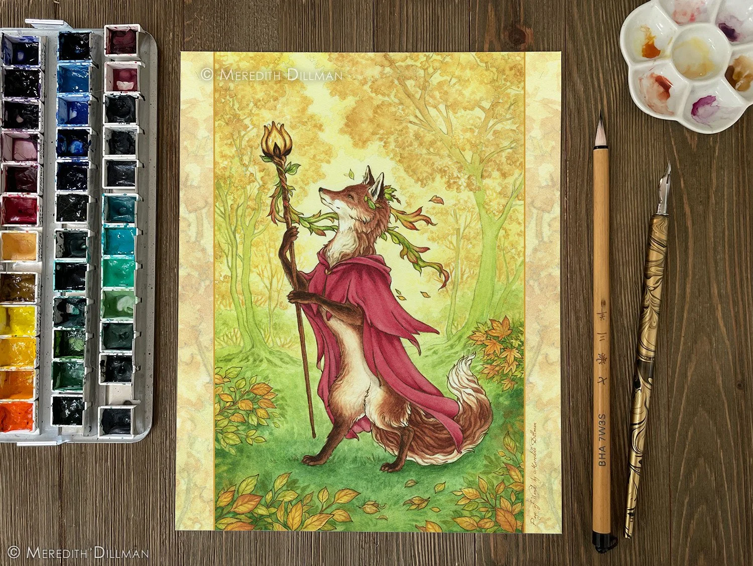 Page of Wands Fox art print — Woodland Fancies: The Art of