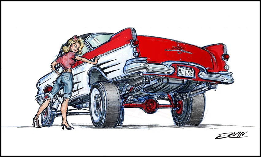 ’55 Ponch Gasser no.2 (8x10-013) 8 x 10” includes white framing border