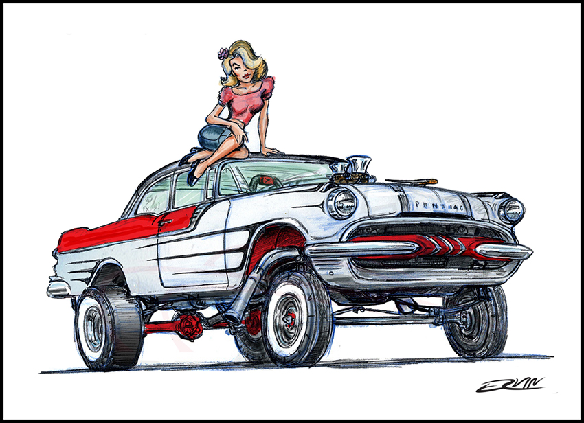 ’55 Ponch Gasser no.1 (11x14-009) 11 x 14” includes white framing border ( four left)