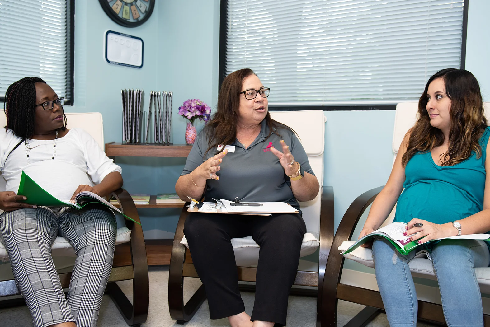 Expectant Moms attending a support group.