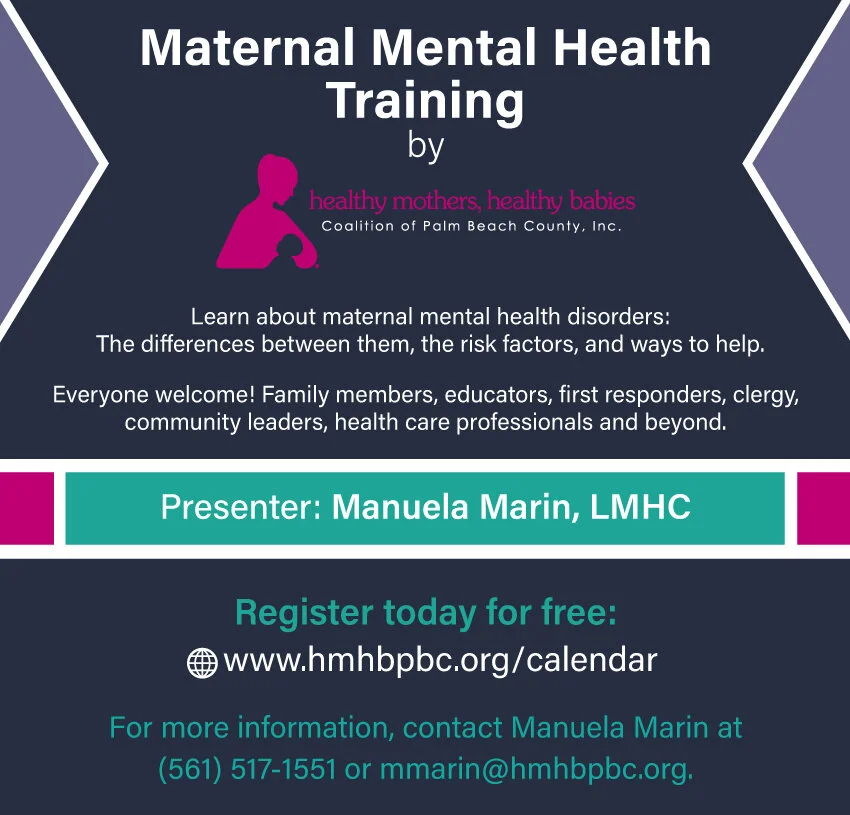 Virtual Maternal Mental Health Training — Healthy Mothers Healthy Babies  Coalition of Palm Beach County, Inc.