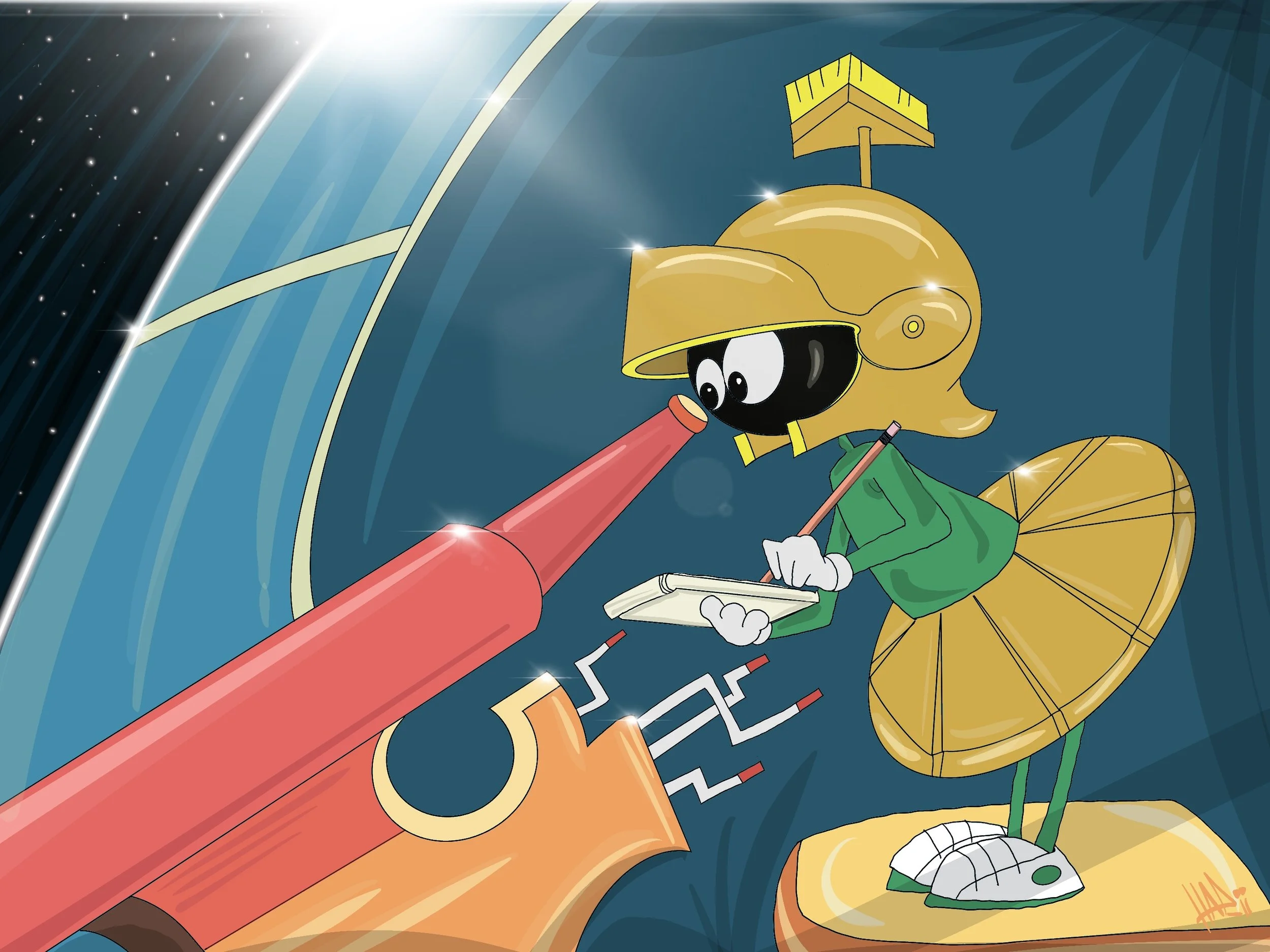 The World is Art Marvin the Martian 24 x 32 Glossy Paper Print